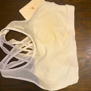 Fabletics white sports bra, medium